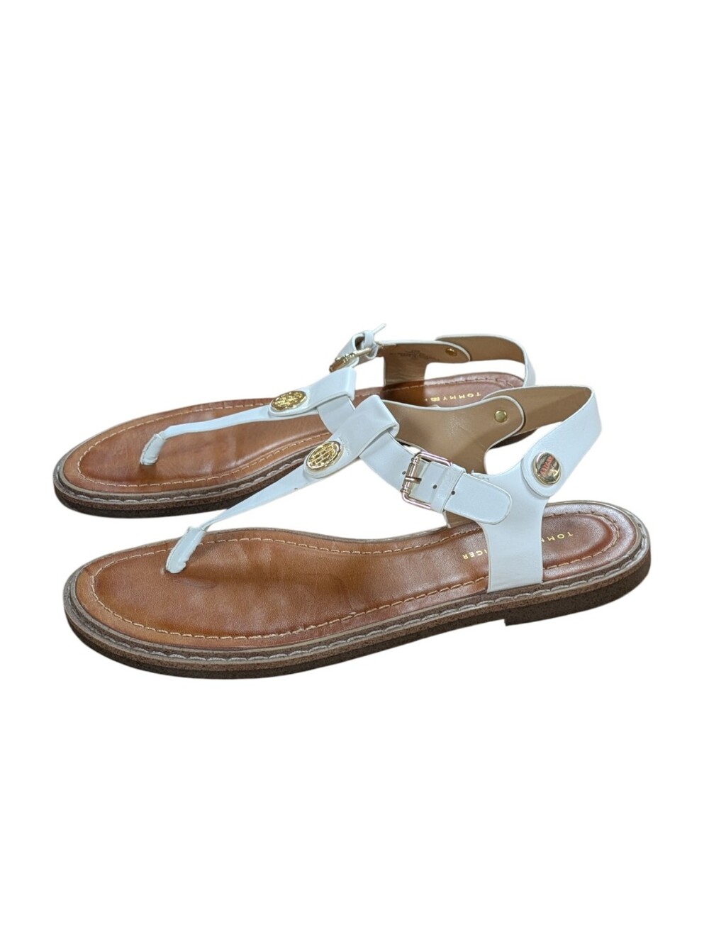 Tommy Hilfiger Bennia White Flat Thong Sandal Size 8.5 - Picture 11 of 11